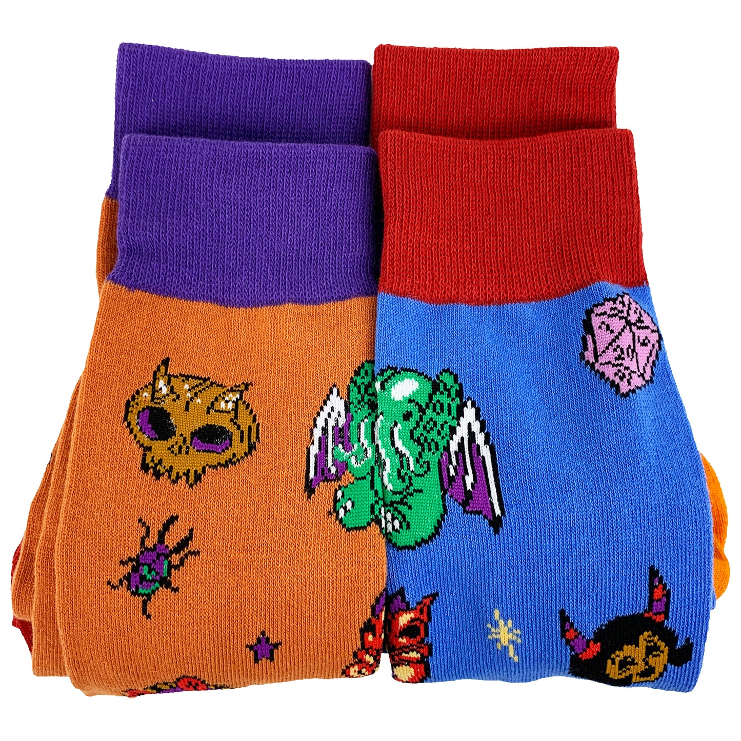 Fantasydice 2 Pairs Of Cthulhu Eldritch Crew Socks Size US 8-12(EU 41-45)