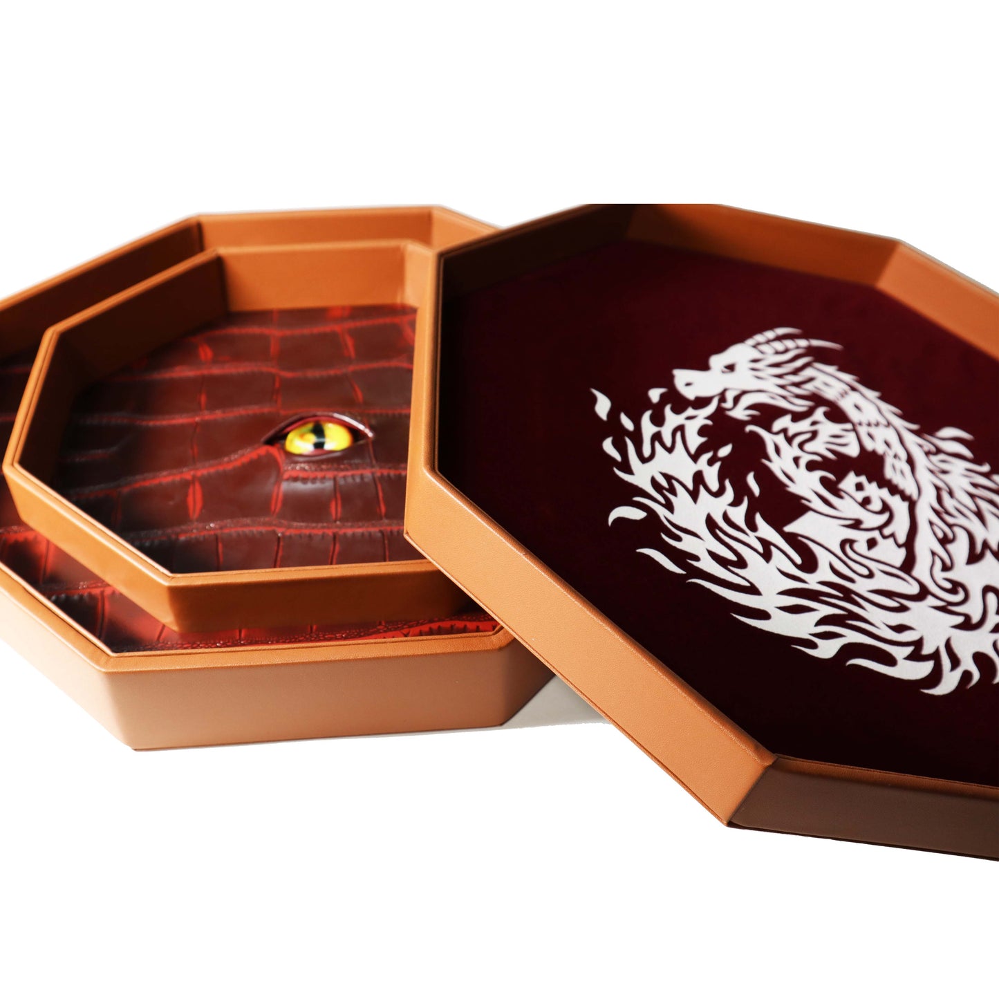 Dragon Eye Extra Large Dice Tray Octagon with Lid and Dice Staging Area