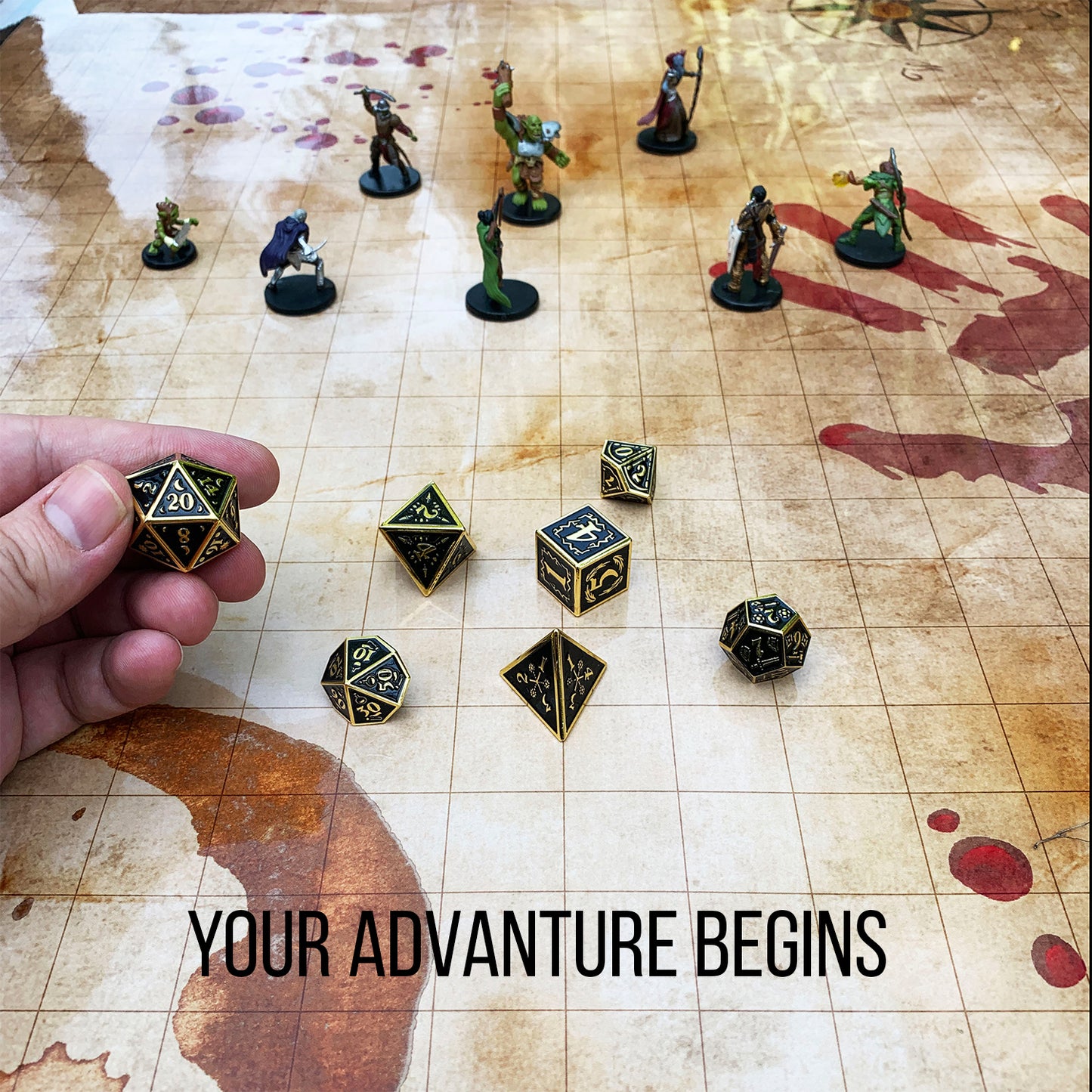 FantasyDice Foldable 1" Grid Battle Map Double Sided Dry Erase 24 x 36 Mat for Tabletop RPG Perfect for Dungeons and Dragons DND Pathfinder Call of Cthulhu Warhammer 40K Portable with PVC Zipper Bag