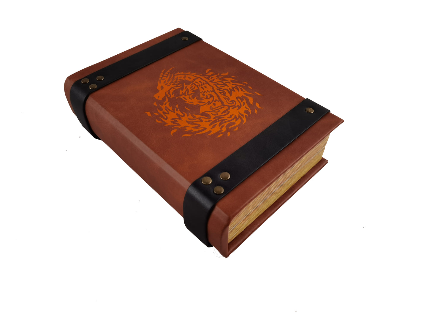 Fire Dragon Book-Shaped Chromatic Blood Red Velvet Fire Rolling Magic Book Tray for All Tabletop RPGs Like D&D , Call of Cthulhu, Shadowrun.