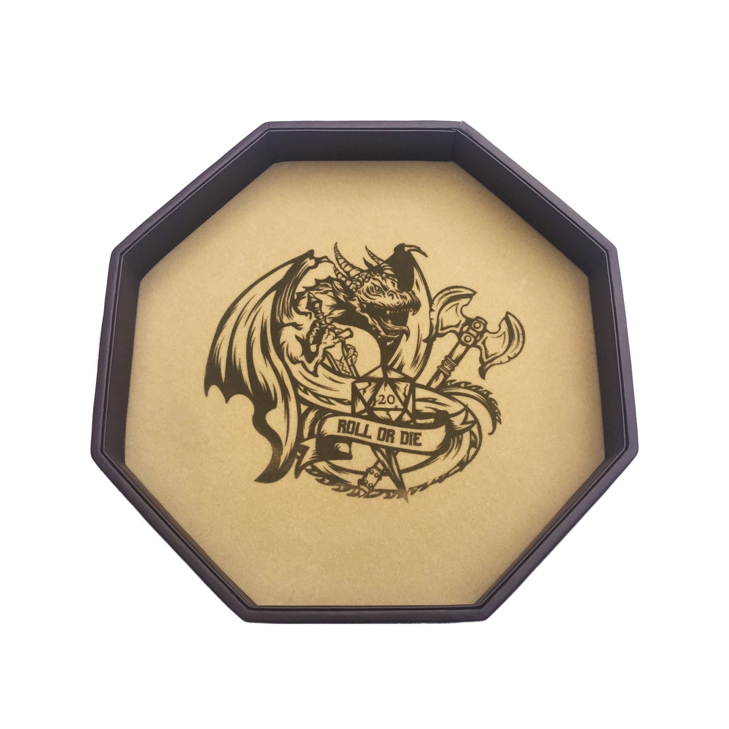 ROLL OR DIE- Dice Tray - Large 11.5" (29CM) Octagon - For Dice, Board Games, Tabletop RPGs