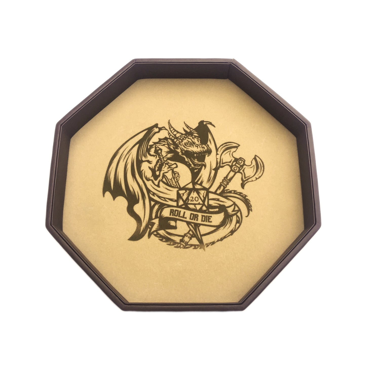 ROLL OR DIE- Dice Tray - Large 11.5" (29CM) Octagon - For Dice, Board Games, Tabletop RPGs
