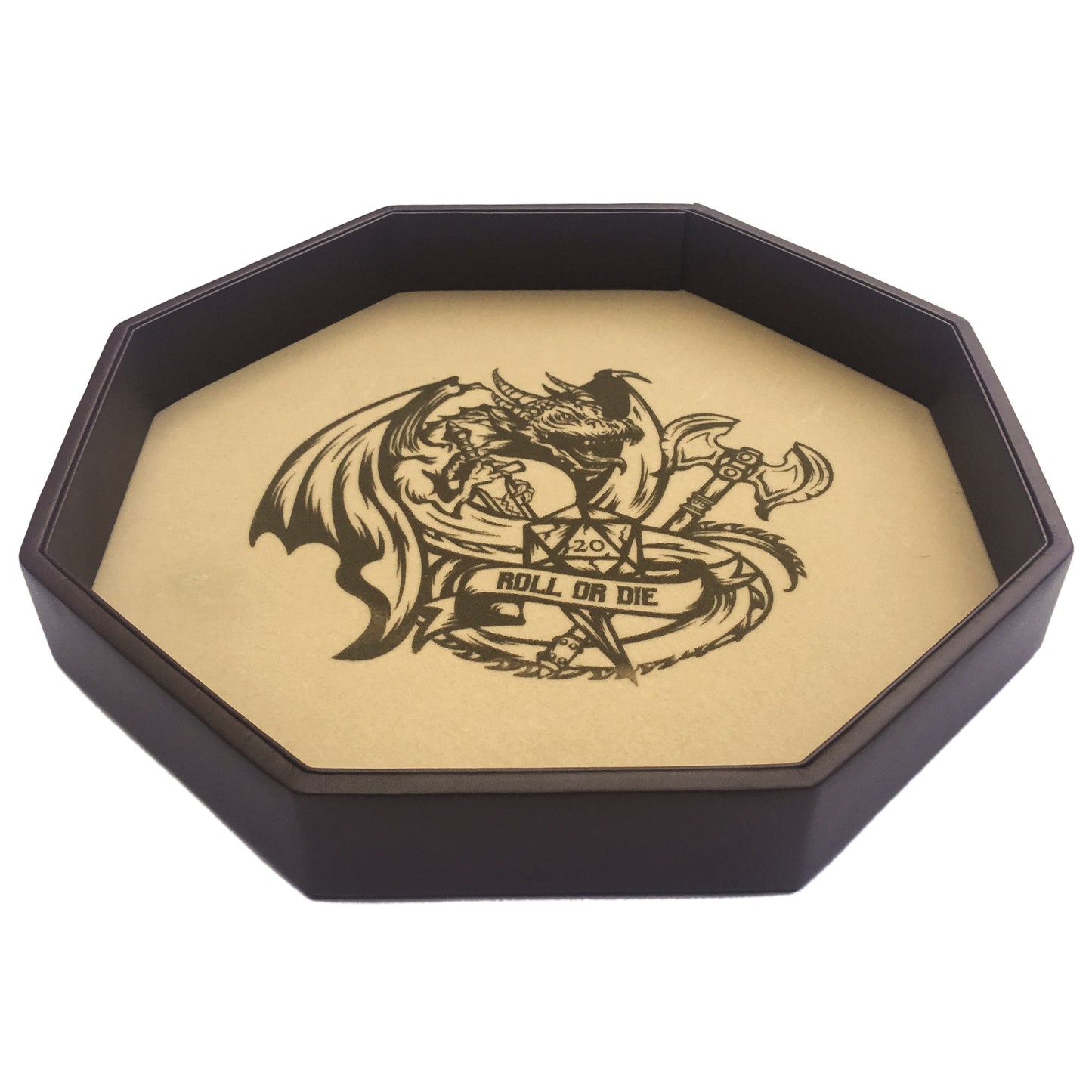 ROLL OR DIE- Dice Tray - Large 11.5" (29CM) Octagon - For Dice, Board Games, Tabletop RPGs