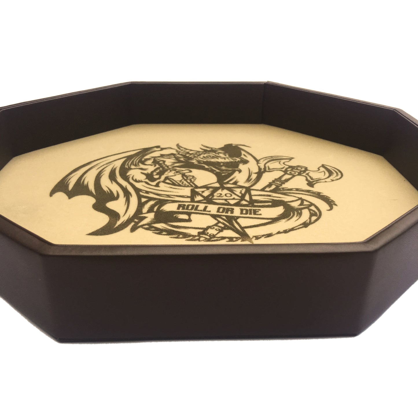 ROLL OR DIE- Dice Tray - Large 11.5" (29CM) Octagon - For Dice, Board Games, Tabletop RPGs