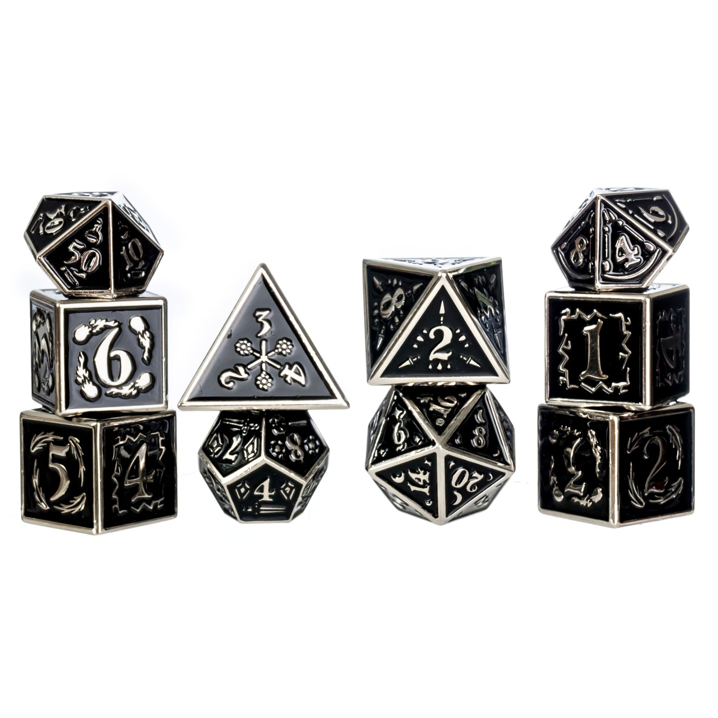 Nightwatch Large Silver Metal Dice