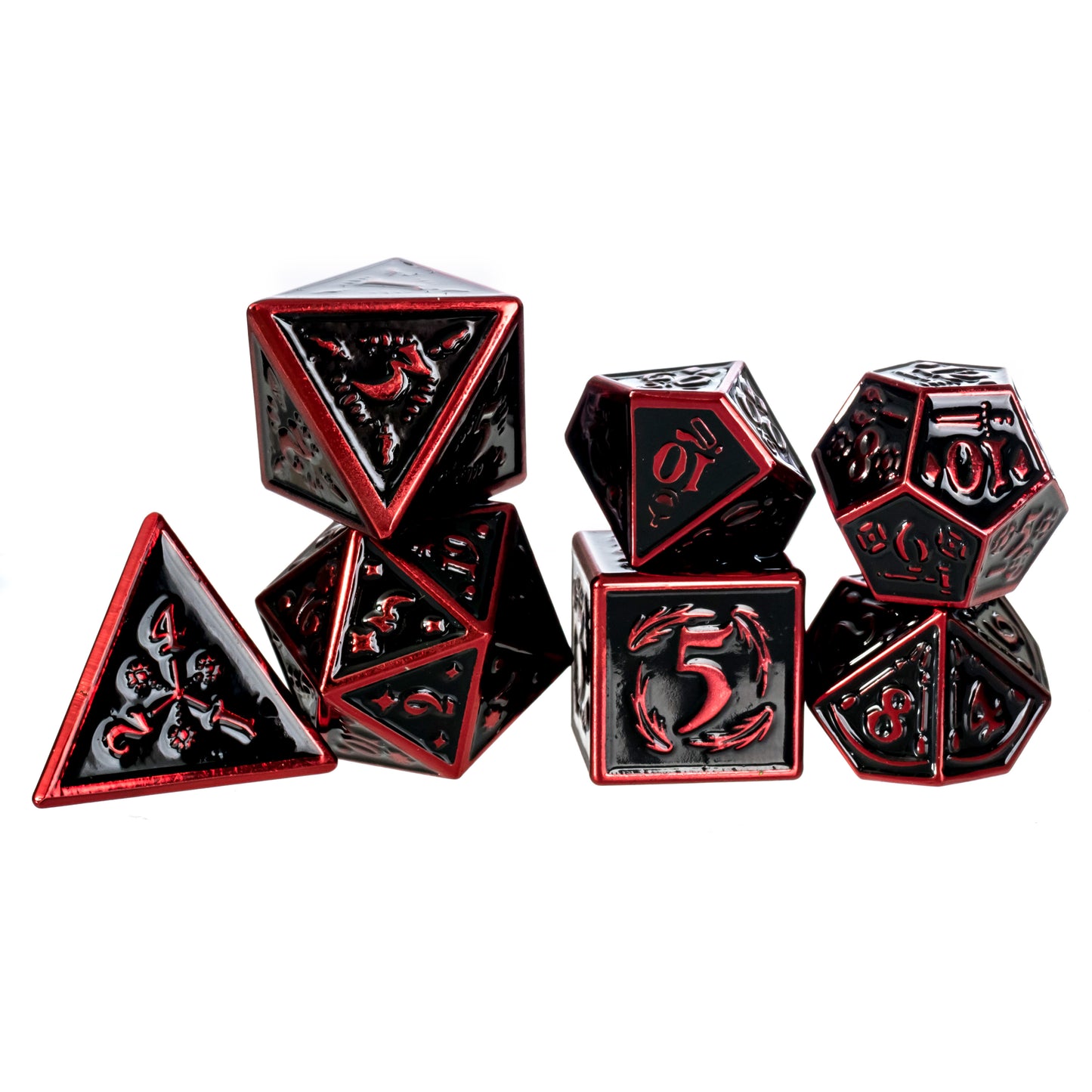 Nightwatch Large Red Metal Dice