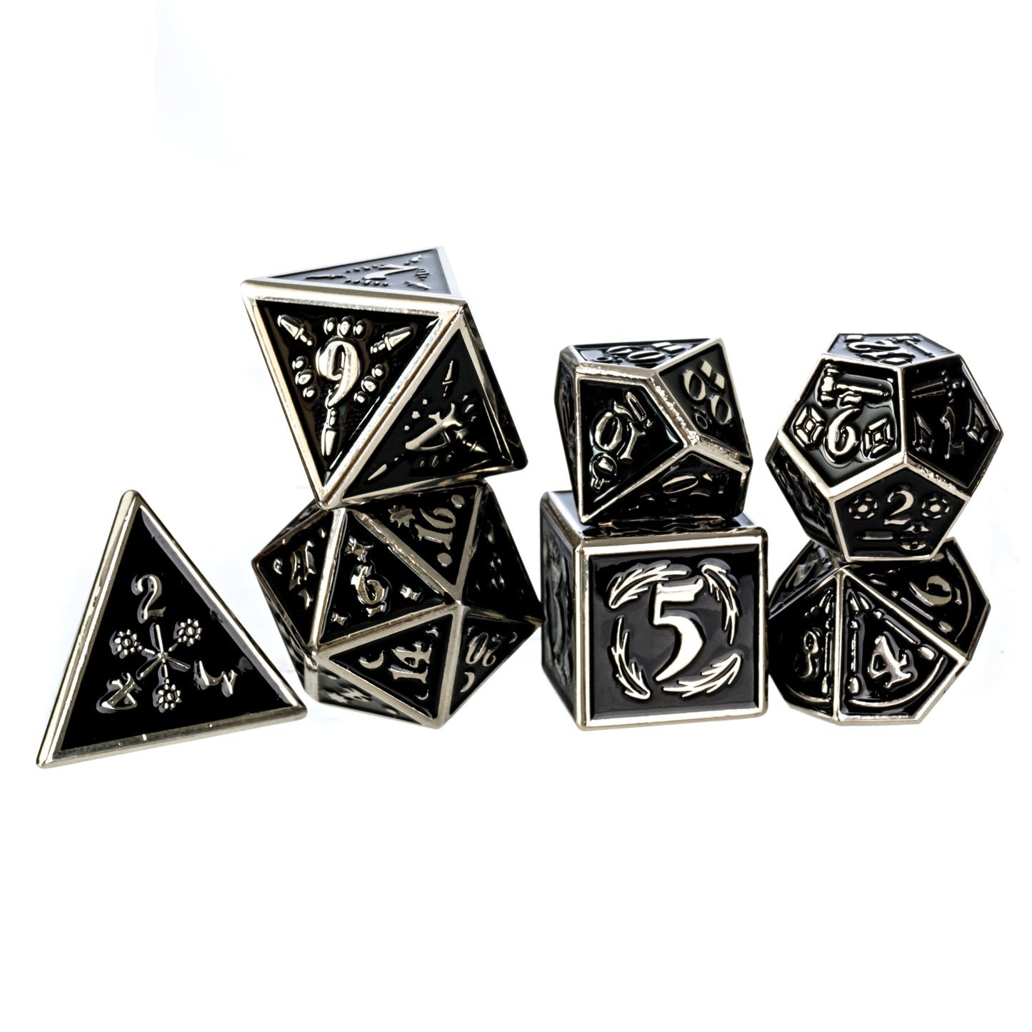 Nightwatch Large Silver Metal Dice