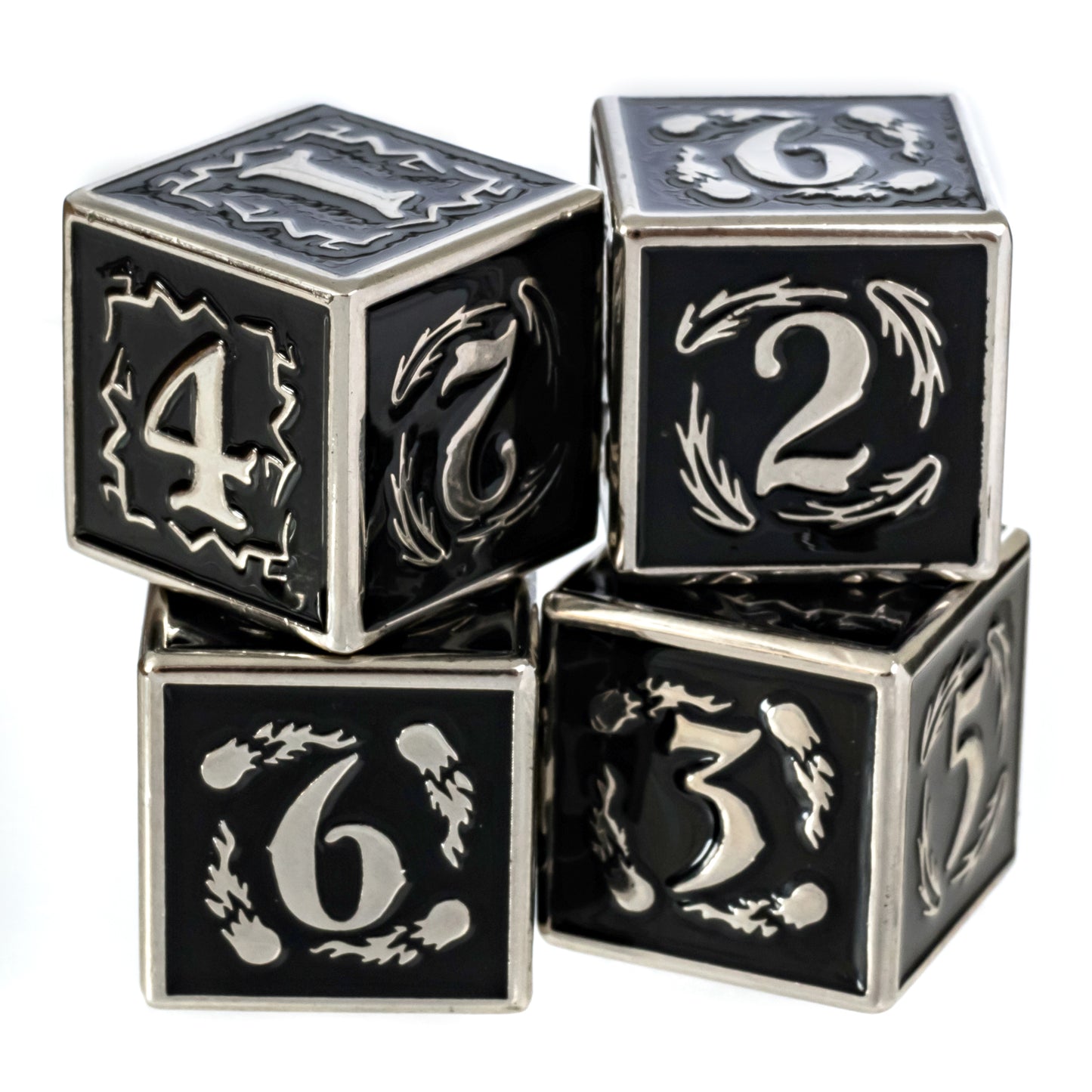 Nightwatch Large Silver Metal Dice