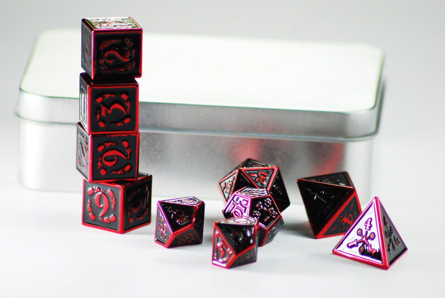 Nightwatch Large Red Metal Dice