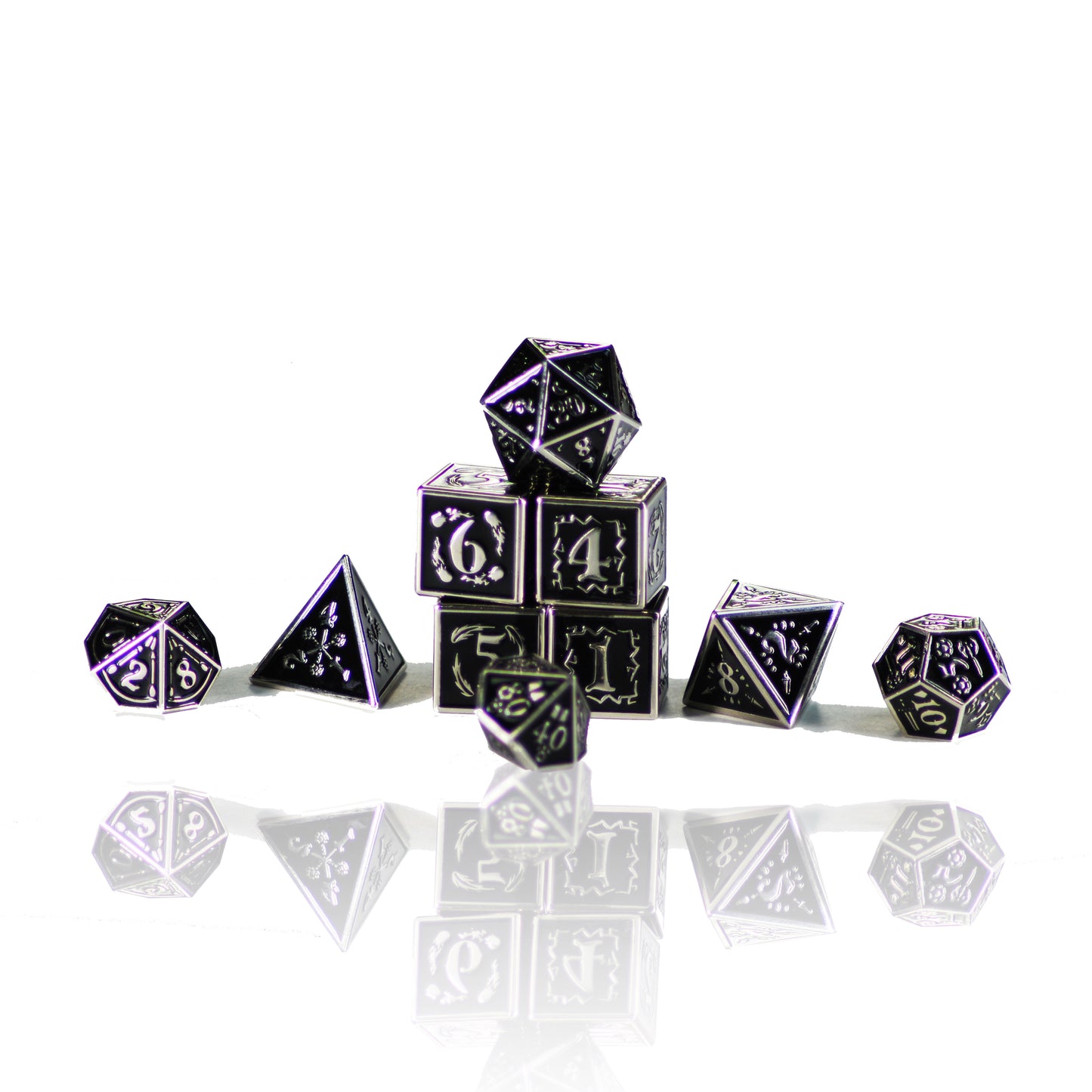 Nightwatch Large Silver Metal Dice