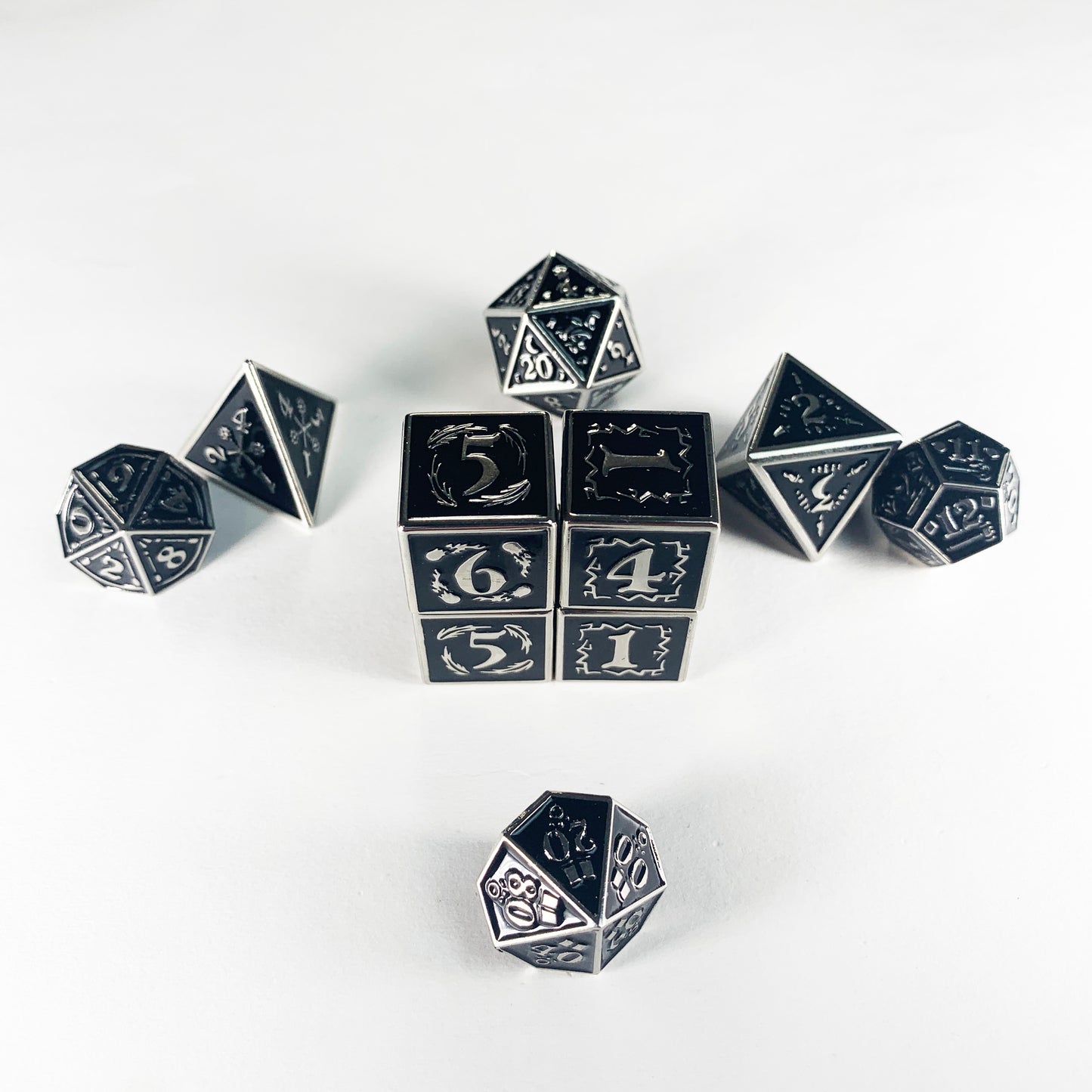 Nightwatch Large Silver Metal Dice