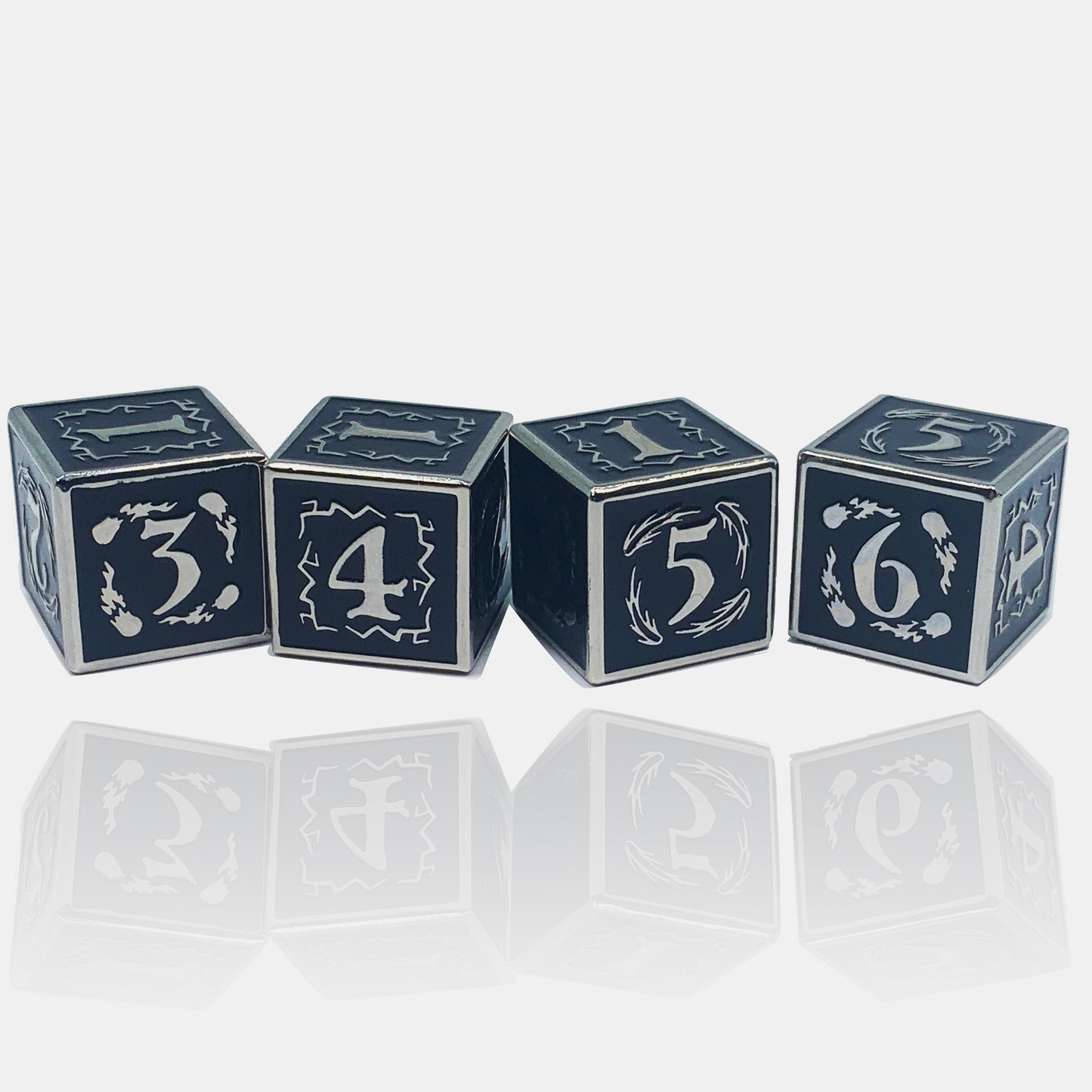 Nightwatch Large Silver Metal Dice