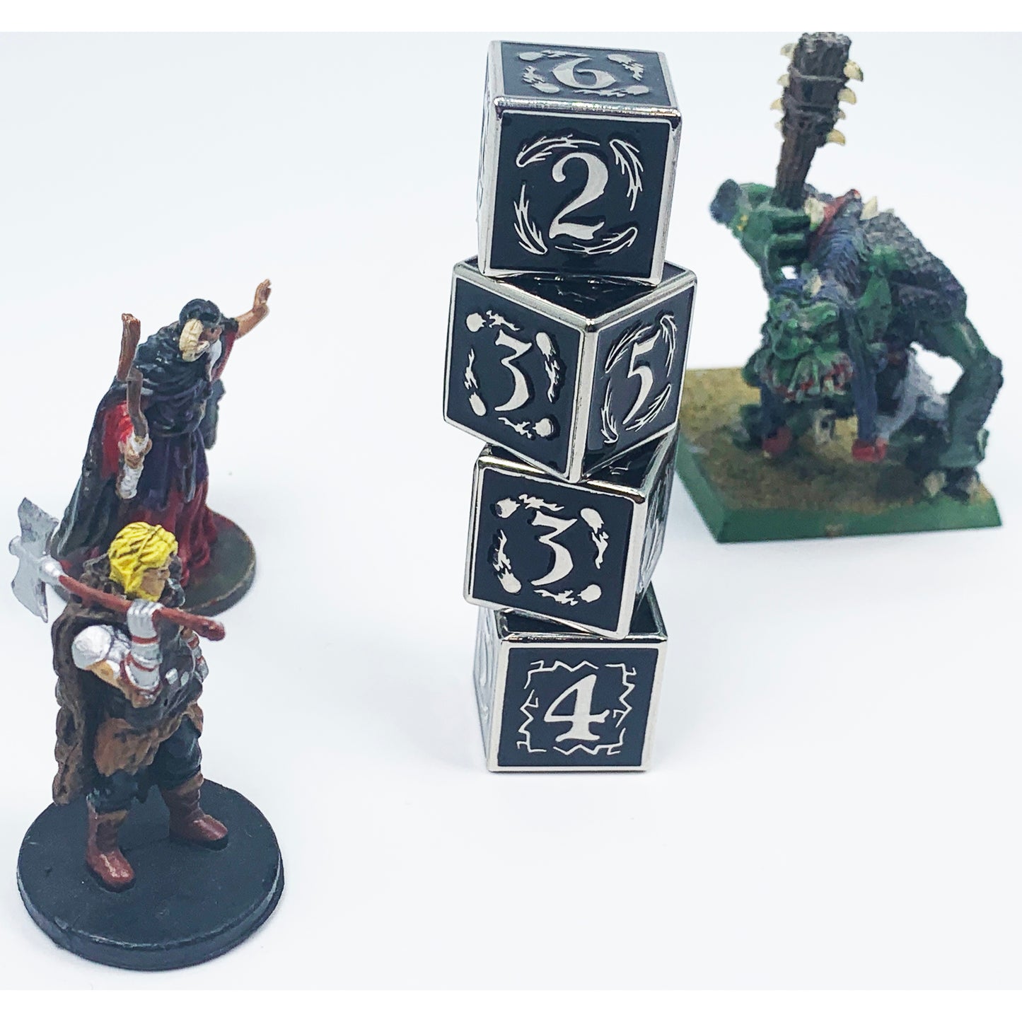 Nightwatch Large Silver Metal Dice