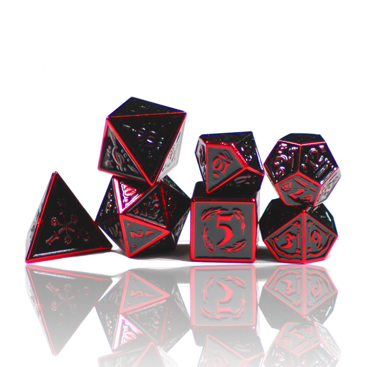 Nightwatch Large Red Metal Dice