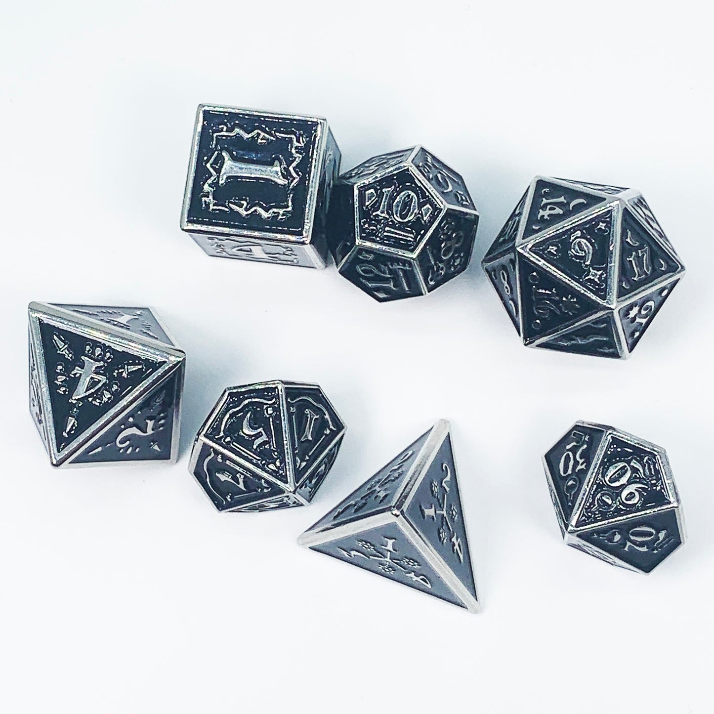 Nightwatch Large Silver Metal Dice
