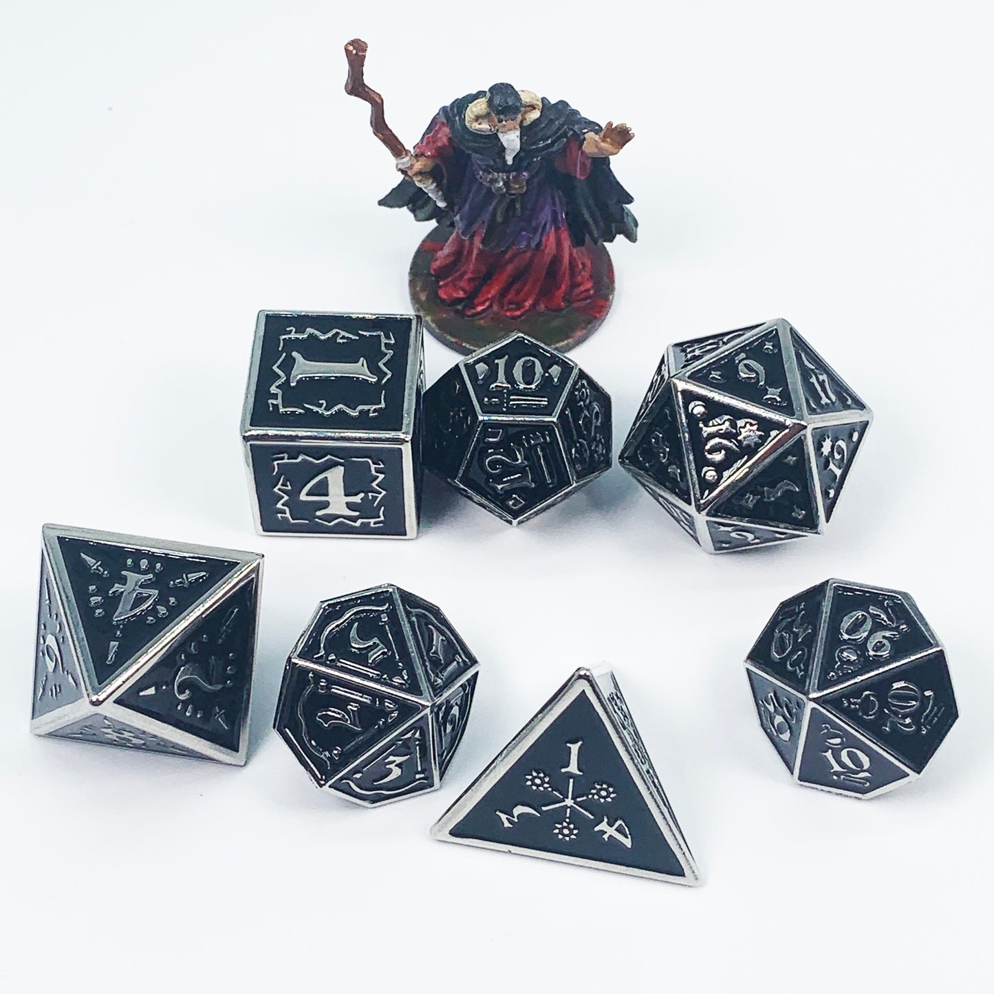Nightwatch Large Silver Metal Dice