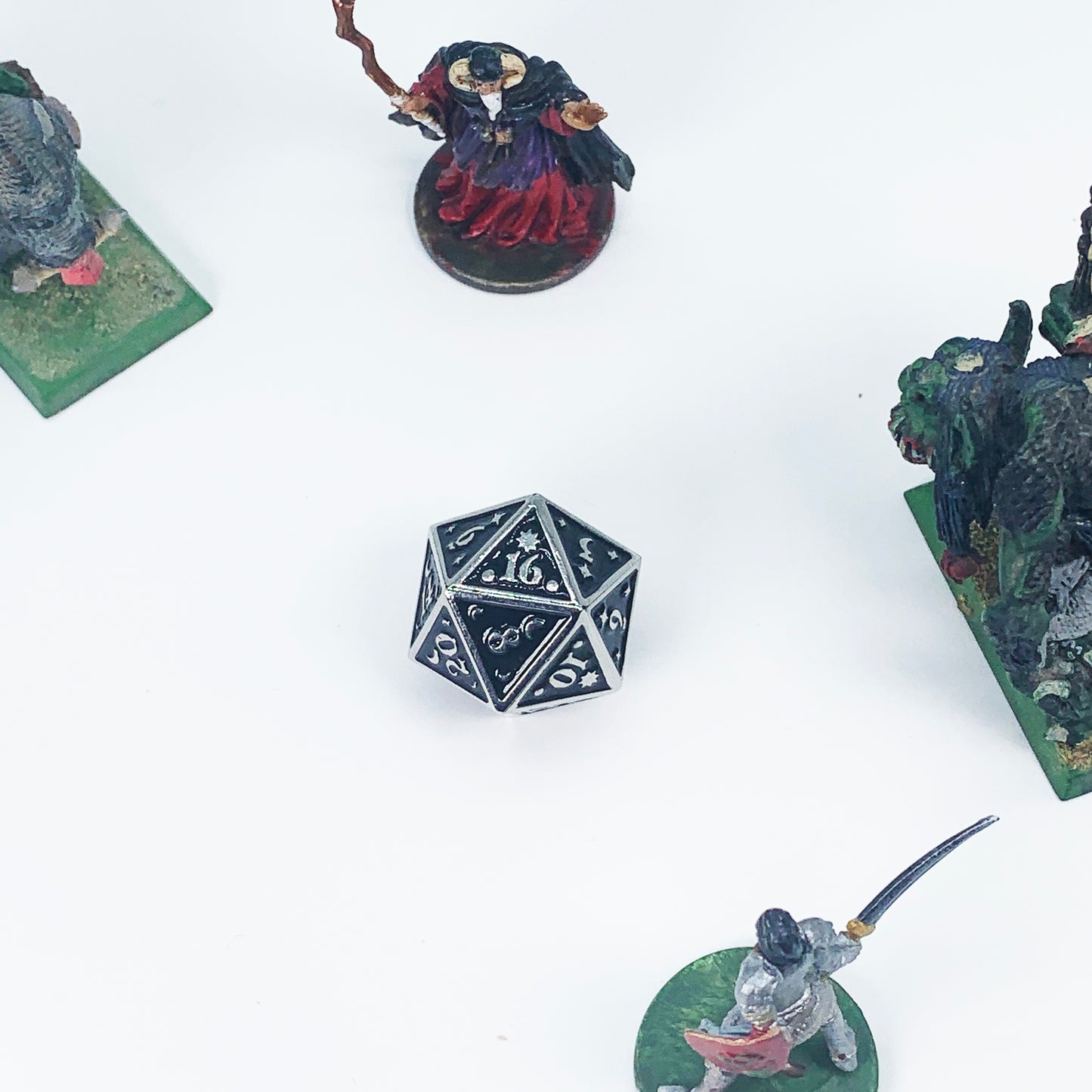 Nightwatch Large Silver Metal Dice