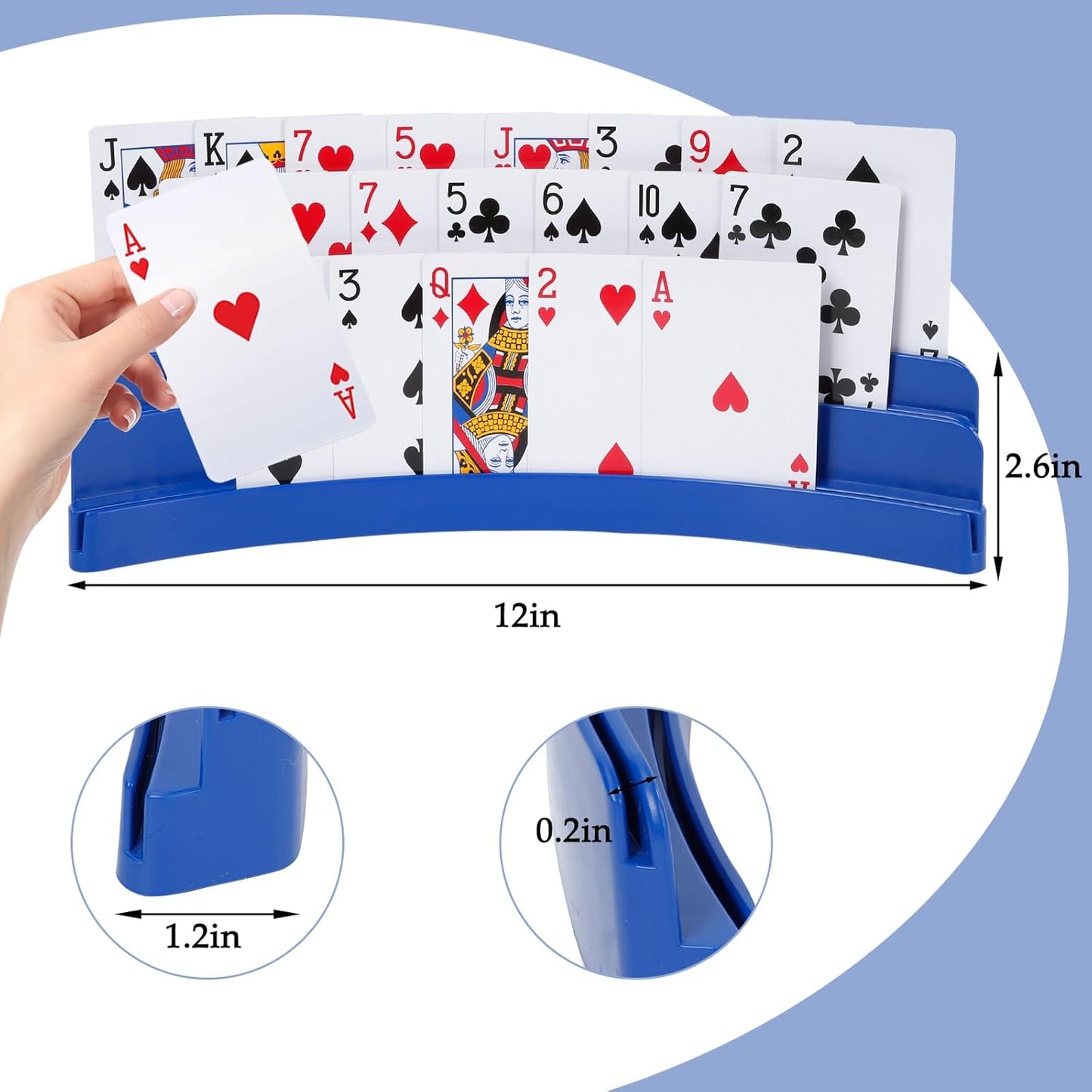 Set of 2 – Three-Layer Hands-Free Plastic Card Holders – Holds up to 45 Cards Each – Ideal for Poker, UNO, Family Game Nights