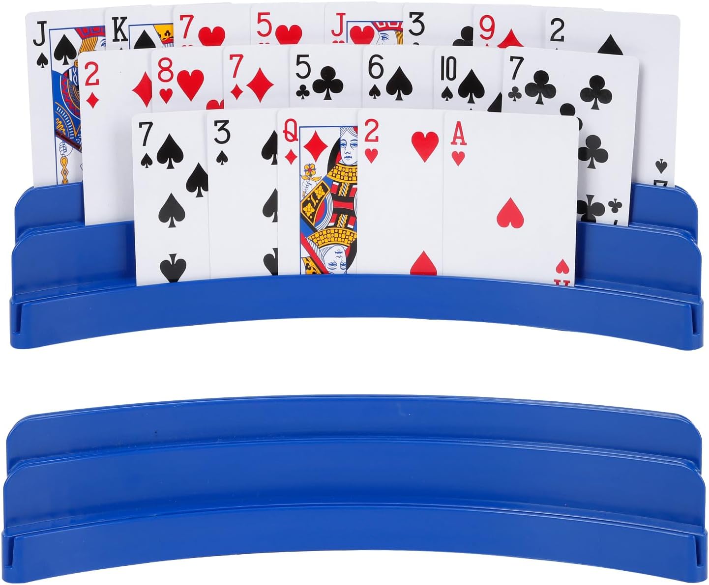 Set of 2 – Three-Layer Hands-Free Plastic Card Holders – Holds up to 45 Cards Each – Ideal for Poker, UNO, Family Game Nights