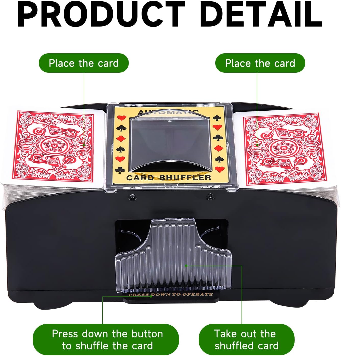 Automatic Card Shuffler – Battery Operated – Shuffles up to 6 Decks – Fast, Easy & Ideal for TCG/CCG