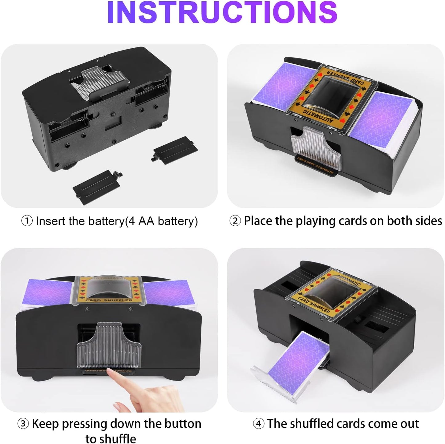 Automatic Card Shuffler – Battery Operated – Shuffles up to 6 Decks – Fast, Easy & Ideal for TCG/CCG
