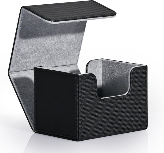 PU Leather Magnetic Deck Box – Fits 100+ Sleeved Cards – Secure Storage for Trading Card Games (MTG, Pokémon, Yu-Gi-Oh)
