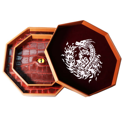 Dragon Eye Extra Large Dice Tray Octagon with Lid and Dice Staging Area