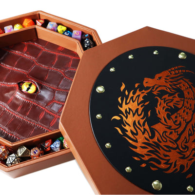 Dragon Eye Extra Large Dice Tray Octagon with Lid and Dice Staging Area