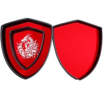 Shield Dice Tray Red Fire Dragon with Lid and Dice Staging Area