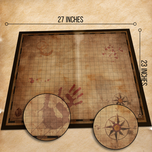 FantasyDice Foldable 1" Grid Battle Map Double Sided Dry Erase 24 x 36 Mat for Tabletop RPG Perfect for Dungeons and Dragons DND Pathfinder Call of Cthulhu Warhammer 40K Portable with PVC Zipper Bag