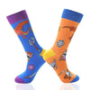 2 Pairs of Dungeons and Dragons DND Crew Socks Blue and Orange US Size 8 - 12 (EU 41-45)