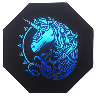 Blue War Unicorn - Dice Tray - 8" Octagon with Lid and Dice Staging Area