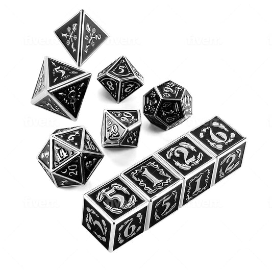 Nightwatch Large Silver Metal Dice