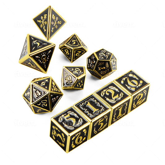 Nightwatch Large Gold Metal Dice