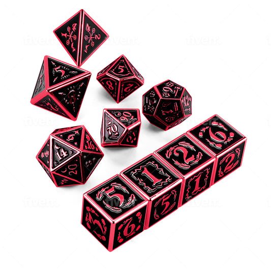 Nightwatch Large Red Metal Dice