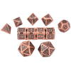 Fire Dragon Copper Color Metal Dice 11 Dice Set