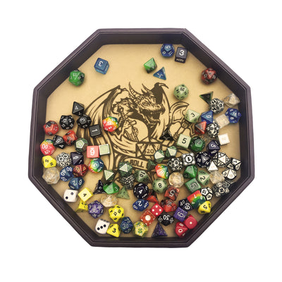 ROLL OR DIE- Dice Tray - Large 11.5" (29CM) Octagon - For Dice, Board Games, Tabletop RPGs