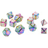 White Cthulhu Rainbow Color Metal Dice 11 Dice Set- Only Available in US