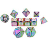 White Cthulhu Rainbow Color Metal Dice 11 Dice Set- Only Available in US