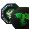 Green Cthulhu Tome- Dice Tray - 9" Octagon with Lid and Dice Staging Area