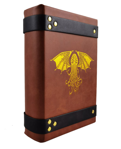 Cthulhu Book-Shaped Gold Deep Purple Velvet Fire Rolling Magic Book Tray for All Tabletop RPGs Like D&D , Call of Cthulhu, Shadowrun.