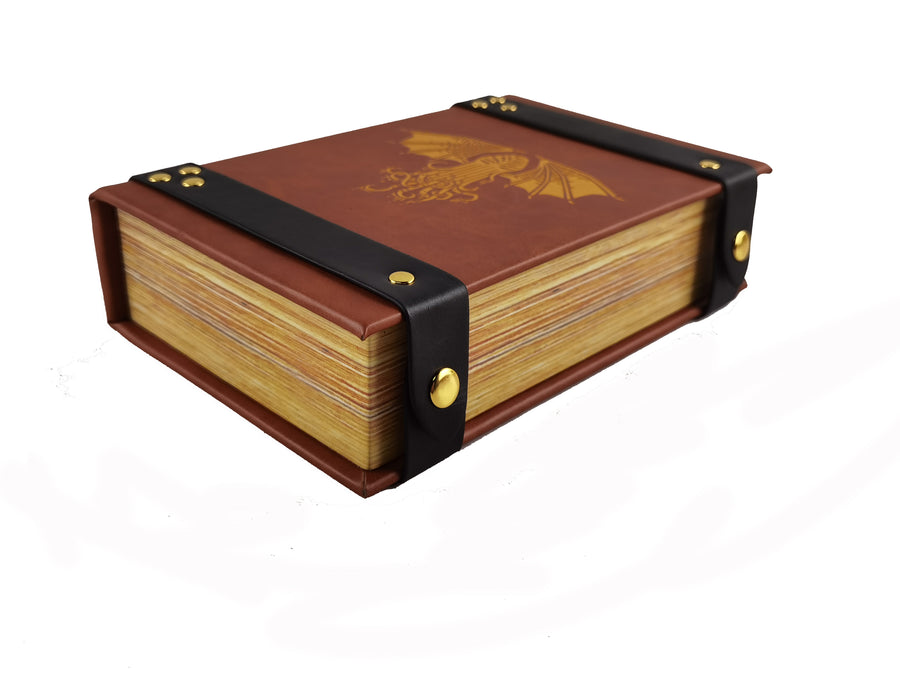 Cthulhu Book-Shaped Gold Deep Purple Velvet Fire Rolling Magic Book Tray for All Tabletop RPGs Like D&D , Call of Cthulhu, Shadowrun.