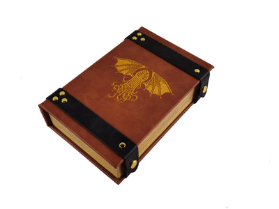 Cthulhu Book-Shaped Gold Deep Purple Velvet Fire Rolling Magic Book Tray for All Tabletop RPGs Like D&D , Call of Cthulhu, Shadowrun.